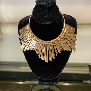 Gold-tone statement piece starburst necklace